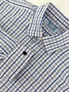 Hilditch & Key London Blue Check French Cuff Luxury Dress Shirt 16 41cm Slim